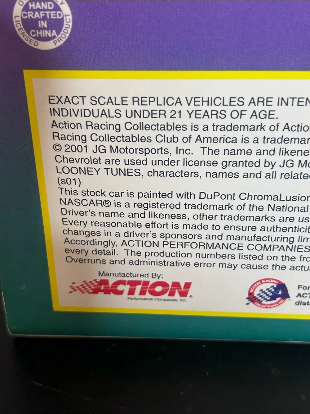 Warner Bros. Jeff Gordon 24 Monte Carlo 400 Box - Purple/Teal/Yellow